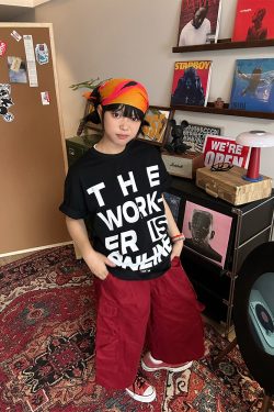 American Vintage Letter Print Short Sleeve Unisex Summer T-Shirt - Casual Loose Fit Round Neck Streetwear Style