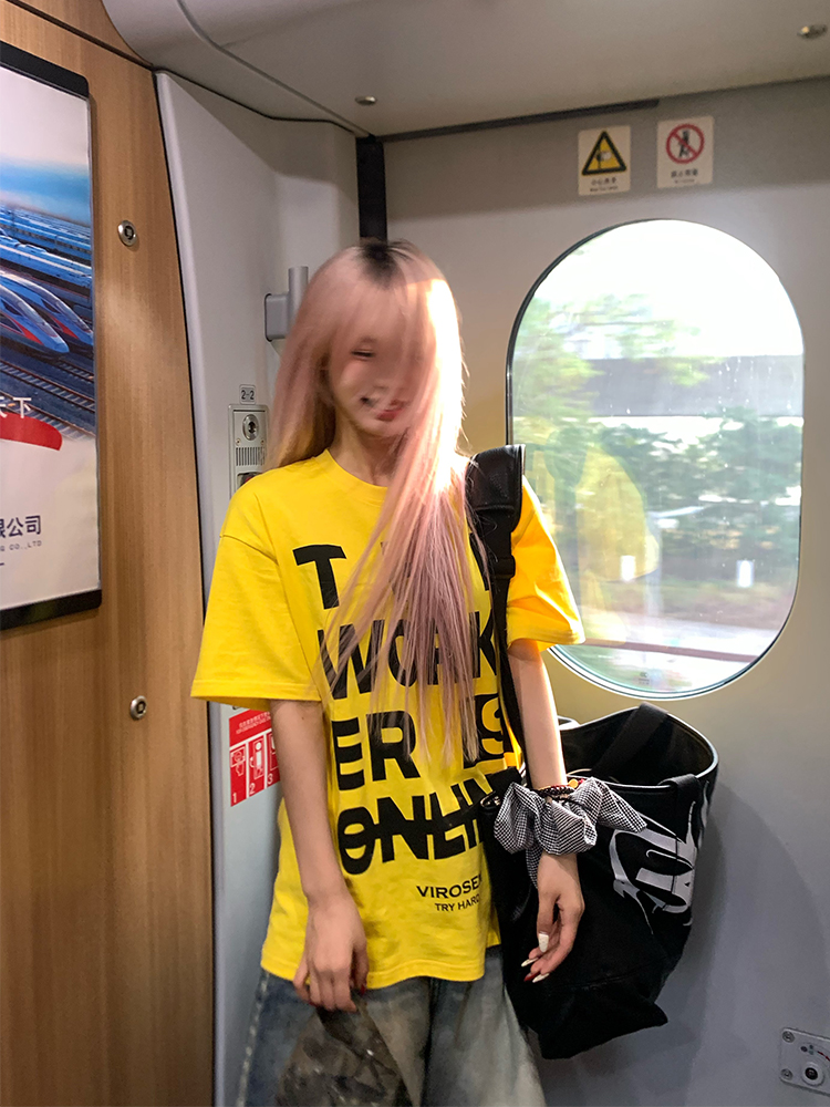 American Vintage Letter Print T-Shirt for Men and Women, Loose Casual Streetwear Short Sleeve Top, 90s Summer Style American Vintage Letter Print T-Shirt for Men and Women, Loose Casual Streetwear Short Sleeve Top, 90s Summer Style