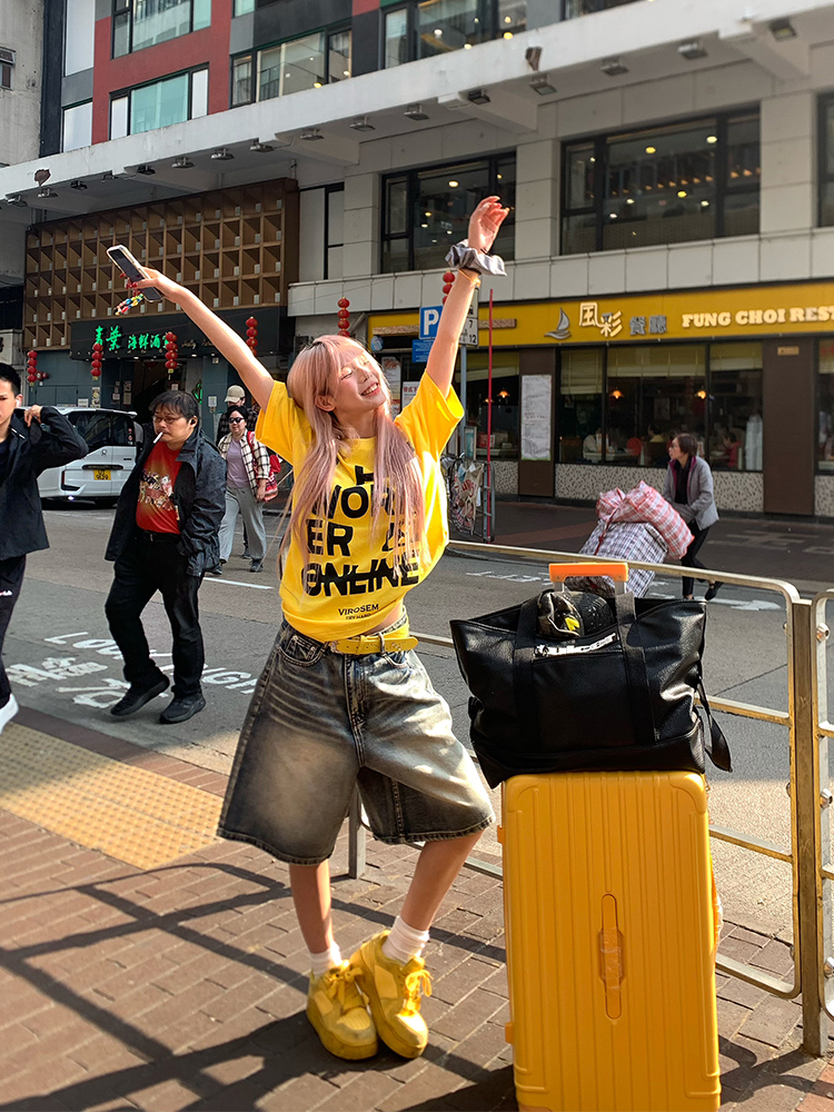 American Vintage Letter Print T-Shirt for Men and Women, Loose Casual Streetwear Short Sleeve Top, 90s Summer Style American Vintage Letter Print T-Shirt for Men and Women, Loose Casual Streetwear Short Sleeve Top, 90s Summer Style