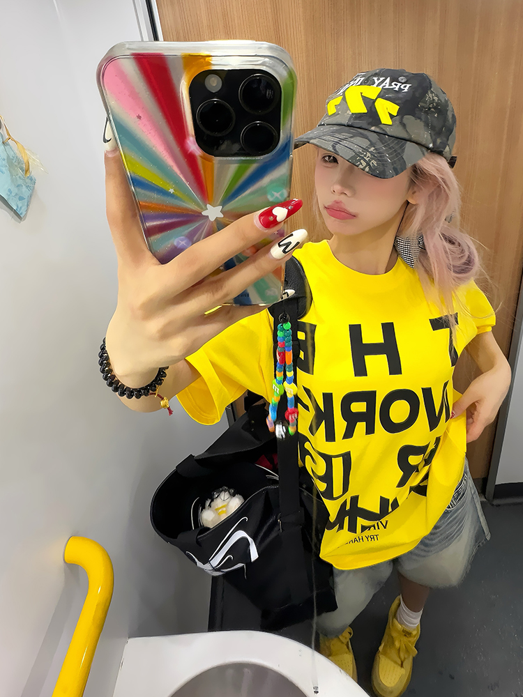 American Vintage Letter Print T-Shirt for Men and Women, Loose Casual Streetwear Short Sleeve Top, 90s Summer Style American Vintage Letter Print T-Shirt for Men and Women, Loose Casual Streetwear Short Sleeve Top, 90s Summer Style