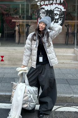 American Vintage Lightweight Duck Down Jacket with Stand Collar and Letter Embroidery - Retro Style Outerwear for 90s Fashion