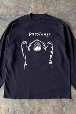 American Vintage Oversized Long Sleeve T-Shirt in 310g Pure Cotton - Non-Transparent, Versatile Street Style for Effortless 90s Look