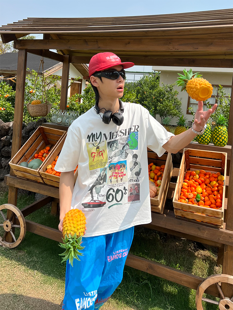 American Vintage Portrait Fun Print T-Shirt for Summer - Unisex Loose Casual Round Neck Creative Short Sleeve Top American Vintage Portrait Fun Print T-Shirt for Summer - Unisex Loose Casual Round Neck Creative Short Sleeve Top