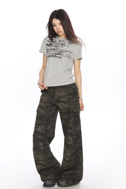 American Vintage Shoulder Short Sleeve T-Shirt for Women - Summer Casual Round Neck Top in Loose Slim Fit, Trendy Vintage Style