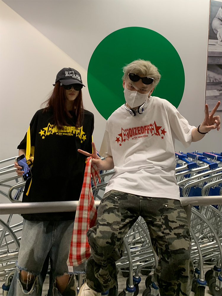 American Vintage Street Style Loose Casual Short Sleeve T-Shirt for Summer - Unisex, Retro Letter Design American Vintage Street Style Loose Casual Short Sleeve T-Shirt for Summer - Unisex, Retro Letter Design