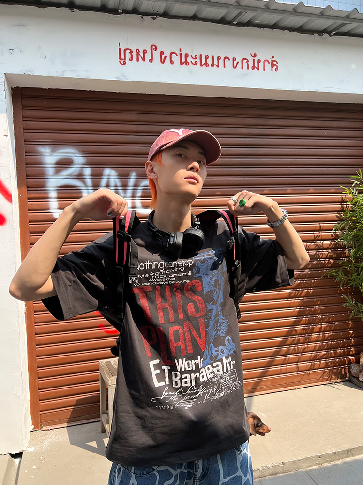 American Vintage Washed Letter Print Short Sleeve T-Shirt for Men and Women, Casual Summer Top, Y2K Style, Loose Fit American Vintage Washed Letter Print Short Sleeve T-Shirt for Men and Women, Casual Summer Top, Y2K Style, Loose Fit