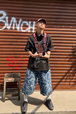 American Vintage Washed Letter Print Short Sleeve T-Shirt for Men and Women, Casual Summer Top, Y2K Style, Loose Fit