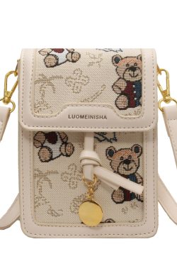 Artistic Cartoon Phone Bag for Women - Versatile Textured Crossbody Shoulder Bag - Trendy Autumn 2025 Fashion