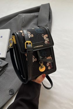 Artistic Cartoon Phone Bag for Women - Versatile Textured Crossbody Shoulder Bag - Trendy Autumn 2025 Fashion