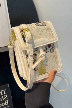 Artistic Cartoon Phone Bag for Women - Versatile Textured Crossbody Shoulder Bag - Trendy Autumn 2025 Fashion
