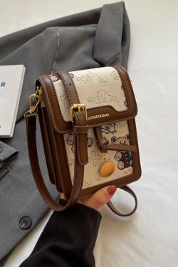 Artistic Cartoon Phone Bag for Women - Versatile Textured Crossbody Shoulder Bag - Trendy Autumn 2025 Fashion