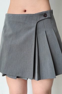 Asymmetric Pleated Skirt for Women - Low-Waist A-Line Short Skirt in European American Style - Anti-Exposure Design