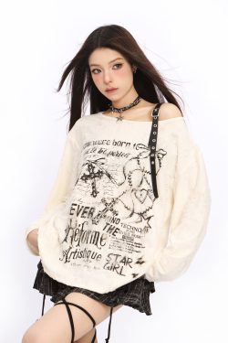 Asymmetrical Off-Shoulder T-Shirt for Women - Y2K Ripped Slim Fit Summer Top with Sun Protection, American Style Fashion