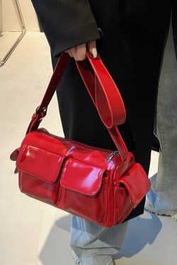 Autumn Angola Red Vintage Small Square Bag for Women - Trendy Shoulder Crossbody Bag 2025 Fashion Essential