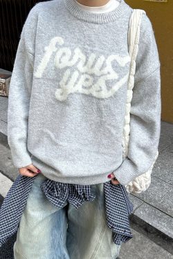 Autumn Winter Casual Heart Print Knitted Sweater - Loose Fit Round Neck Pullover, National Trendy Style for Cozy Days