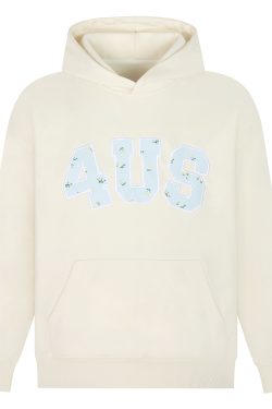 Autumn Winter Floral Embroidery Patch Hoodie for Couples - Loose Fit, National Trend, Casual Streetwear