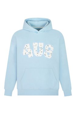 Autumn Winter Floral Embroidery Patch Hoodie for Couples - Loose Fit, National Trend, Casual Streetwear