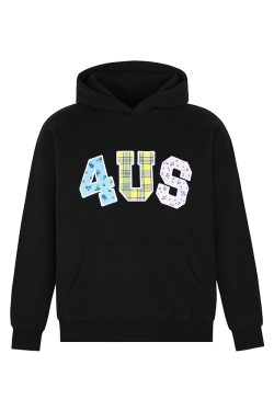 Autumn Winter Patchwork Embroidered Plaid Floral Couple Loose Hoodie Unisex Y2K Style Fashion