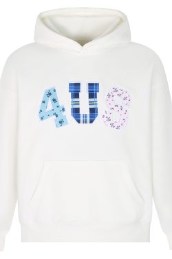 Autumn Winter Patchwork Embroidered Plaid Floral Couple Loose Hoodie Unisex Y2K Style Fashion