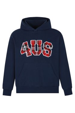 Autumn Winter Plaid Patch Embroidery Hoodie Unisex Loose Fit Casual Streetwear, Trendy Couples Fashion, Cozy Layering Essential