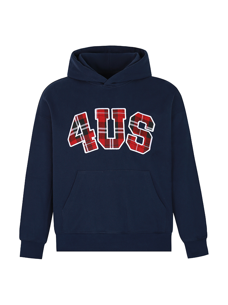 Autumn Winter Plaid Patch Embroidery Hoodie Unisex Loose Fit Casual Streetwear, Trendy Couples Fashion, Cozy Layering Essential Autumn Winter Plaid Patch Embroidery Hoodie Unisex Loose Fit Casual Streetwear, Trendy Couples Fashion, Cozy Layering Essential