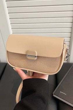 Avocado Green Women's Color-Blocking Small Square Bag - High-End Niche Fashion Shoulder Crossbody Saddle Bag 2025