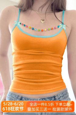 Backless Beaded Bow Tie Women's Casual Vest - Summer Beach Stretch Top for Outdoor Style