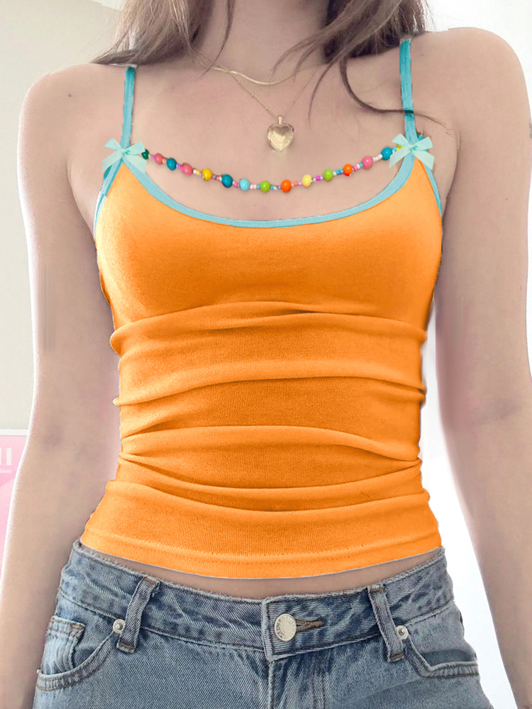 Backless Beaded Bow Tie Women's Casual Vest - Summer Beach Stretch Top for Outdoor Style Backless Beaded Bow Tie Women's Casual Vest - Summer Beach Stretch Top for Outdoor Style