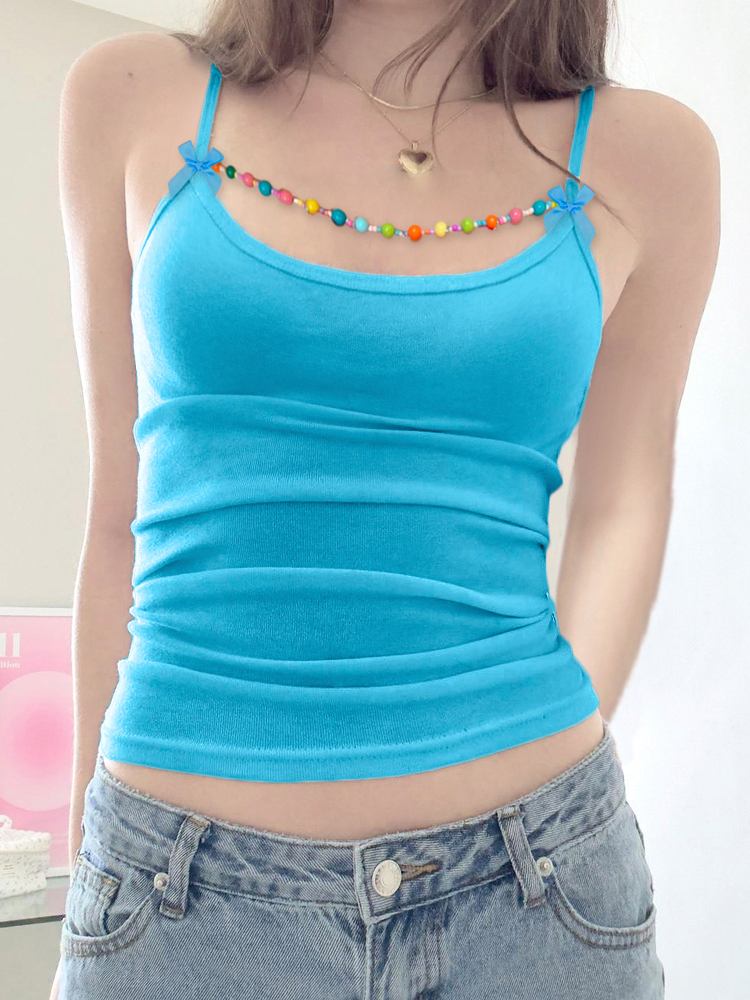 Backless Beaded Bow Tie Women's Casual Vest - Summer Beach Stretch Top for Outdoor Style Backless Beaded Bow Tie Women's Casual Vest - Summer Beach Stretch Top for Outdoor Style