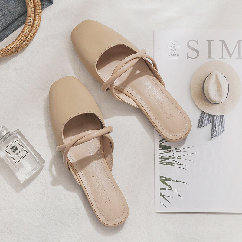 Backless Sheepskin Summer Slippers for Women - Flat Outdoor Loafers with Round Toe Design - Trendy Casual Footwear Backless Sheepskin Summer Slippers for Women - Flat Outdoor Loafers with Round Toe Design - Trendy Casual Footwear