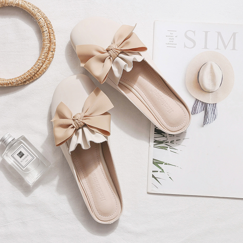 Backless Sheepskin Summer Slippers for Women - Flat Outdoor Loafers with Round Toe Design - Trendy Casual Footwear Backless Sheepskin Summer Slippers for Women - Flat Outdoor Loafers with Round Toe Design - Trendy Casual Footwear