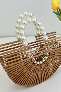 Bamboo Woven Handbag for Women, Versatile Commuter Bag, Spring/Summer 2025 Niche Design, Eco-Friendly Bamboo Joint Bag