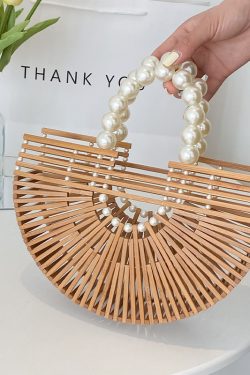 Bamboo Woven Handbag for Women, Versatile Commuter Bag, Spring/Summer 2025 Niche Design, Eco-Friendly Bamboo Joint Bag