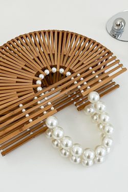 Bamboo Woven Handbag for Women, Versatile Commuter Bag, Spring/Summer 2025 Niche Design, Eco-Friendly Bamboo Joint Bag