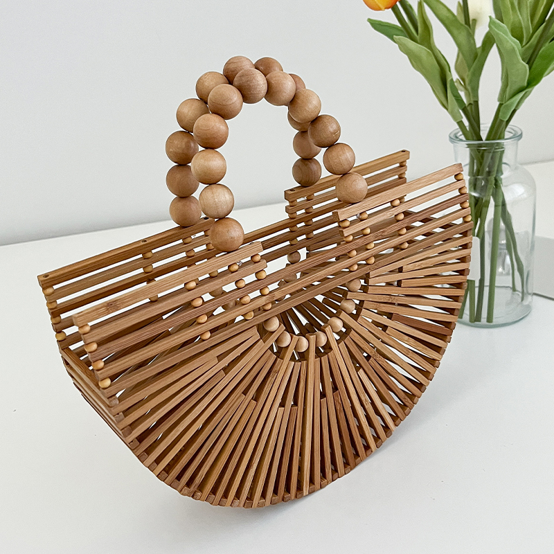 Bamboo Woven Handbag for Women, Versatile Commuter Bag, Spring/Summer 2025 Niche Design, Eco-Friendly Bamboo Joint Bag Bamboo Woven Handbag for Women, Versatile Commuter Bag, Spring/Summer 2025 Niche Design, Eco-Friendly Bamboo Joint Bag