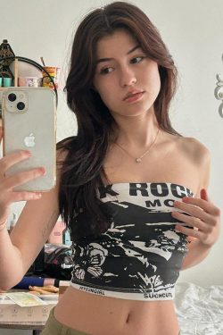 Black and White Abstract Butterfly Print Crop Top - American Style Slim Fit Flattering Outerwear for Trendy Looks