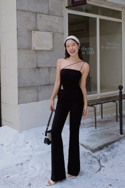 Black Knitted Three-Piece Suit Set - Niche Design, Elastic Slim Fit, Stylish & Versatile Outfit for Modern Fashion