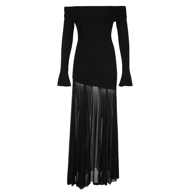 Black Mesh Splicing Low Waist Bodycon Long Skirt - Versatile Sexy Hip-Wrapping Pleated Design for Y2K and Hot Girl Style Black Mesh Splicing Low Waist Bodycon Long Skirt - Versatile Sexy Hip-Wrapping Pleated Design for Y2K and Hot Girl Style