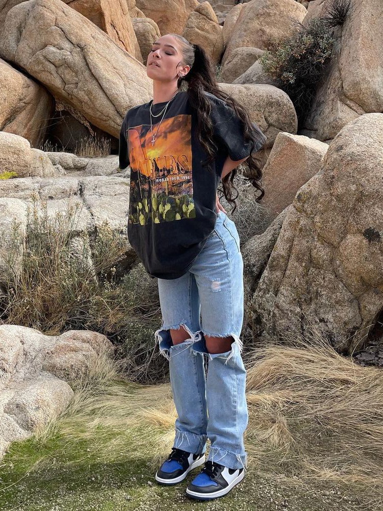 Black Oversized Short-Sleeve T-Shirt for Women - Vintage American Retro Style, Summer High Street Trendy Top Black Oversized Short-Sleeve T-Shirt for Women - Vintage American Retro Style, Summer High Street Trendy Top