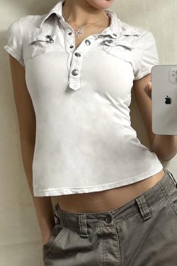 Black Workwear Lapel Zipper Button Short Sleeve T-Shirt - Slim Fit Versatile Top for Street Style and Casual Looks