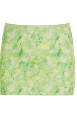 Blue Rose Printed Tulle Vintage Midi Skirt - Elegant Long Skirt for Spring - Trendy Floral Design, Perfect for 90s and Y2K Styles