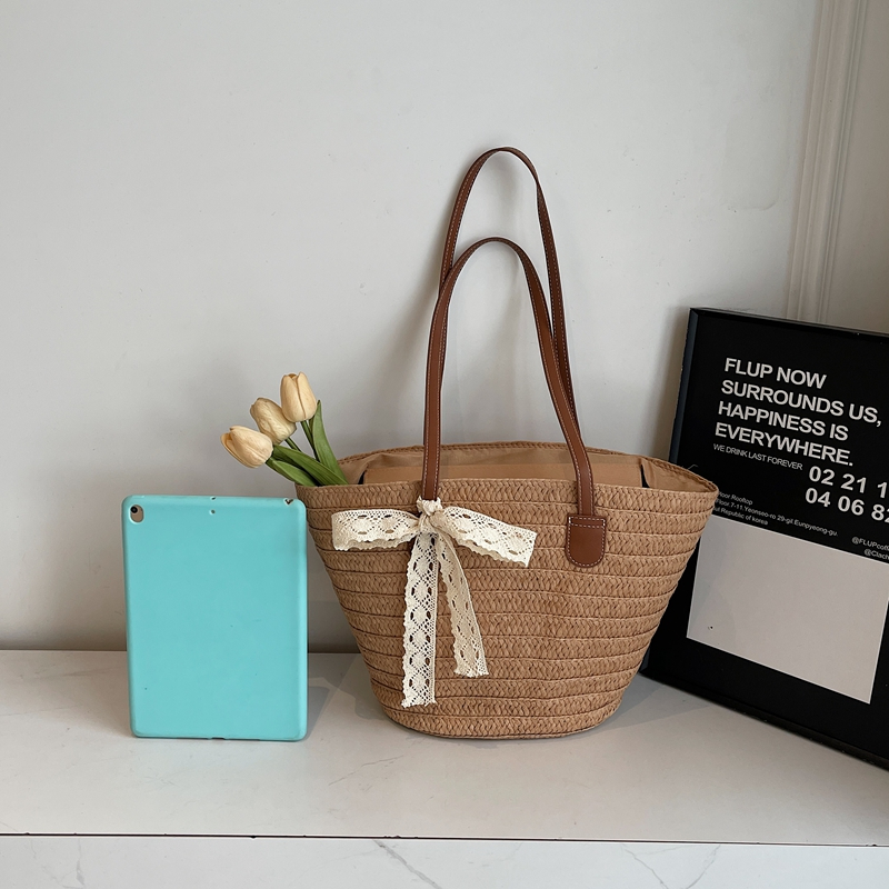 Bohemian Straw Beach Bag for Women - Woven Summer 2025 Single-Shoulder Vacation Tote, Eco-Friendly Vegetable Basket Style Bohemian Straw Beach Bag for Women - Woven Summer 2025 Single-Shoulder Vacation Tote, Eco-Friendly Vegetable Basket Style