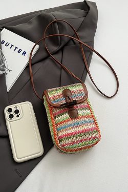 Bohemian Woven Beach Bag for Women - Summer 2025 Shoulder Crossbody Bag with Phone Pocket - Ideal for Seaside Vacations