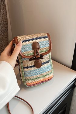 Bohemian Woven Beach Bag for Women - Summer 2025 Shoulder Crossbody Bag with Phone Pocket - Ideal for Seaside Vacations