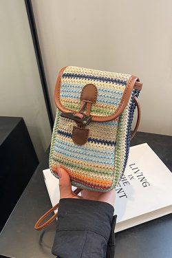 Bohemian Woven Beach Bag for Women - Summer 2025 Shoulder Crossbody Bag with Phone Pocket - Ideal for Seaside Vacations