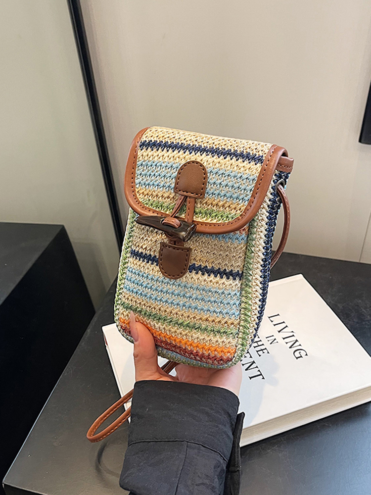 Bohemian Woven Beach Bag for Women - Summer 2025 Shoulder Crossbody Bag with Phone Pocket - Ideal for Seaside Vacations Bohemian Woven Beach Bag for Women - Summer 2025 Shoulder Crossbody Bag with Phone Pocket - Ideal for Seaside Vacations