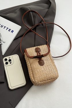 Bohemian Woven Beach Bag for Women - Summer 2025 Shoulder Crossbody Bag with Phone Pocket - Ideal for Seaside Vacations