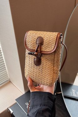 Bohemian Woven Straw Beach Bag for Women, 2025 Vacation Crossbody Shoulder Tote for Seaside Style