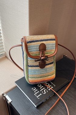 Bohemian Woven Straw Beach Bag for Women, 2025 Vacation Crossbody Shoulder Tote for Seaside Style