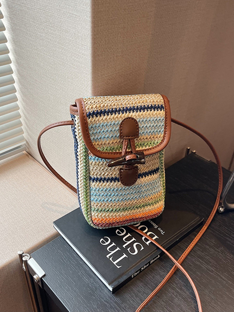 Bohemian Woven Straw Beach Bag for Women, 2025 Vacation Crossbody Shoulder Tote for Seaside Style Bohemian Woven Straw Beach Bag for Women, 2025 Vacation Crossbody Shoulder Tote for Seaside Style